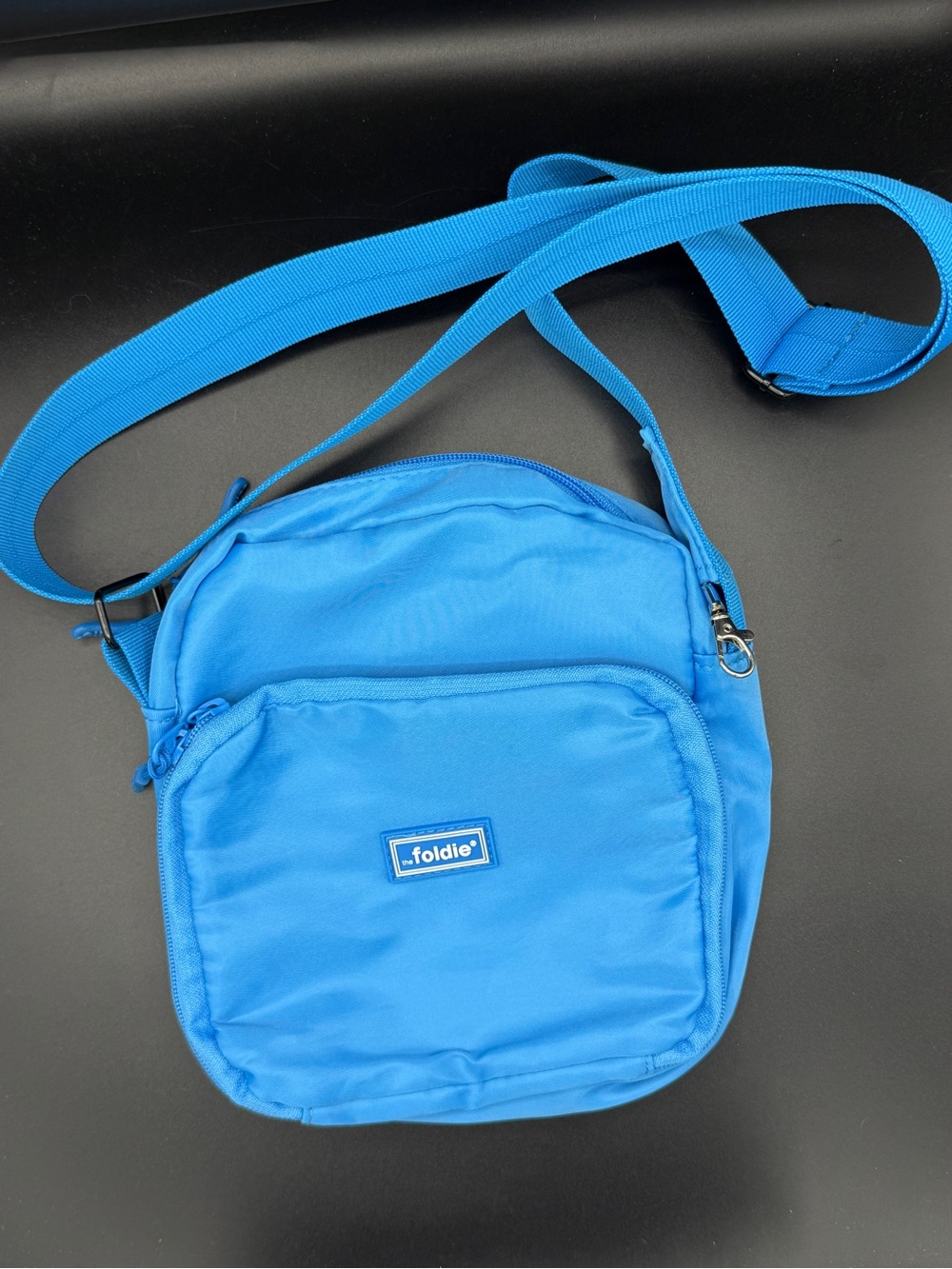 The Foldie Sling Bag Azure Blue Crossbody RFID Protection Anti Theft Travel Bag